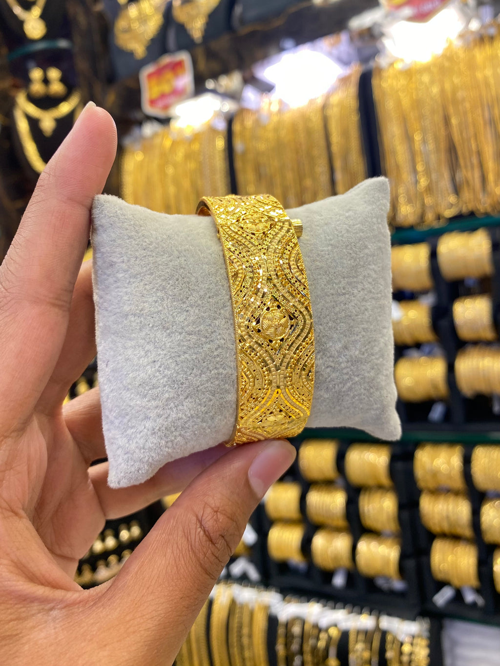 Gold Plated Kada Bangle Screw Type - 1Pcs