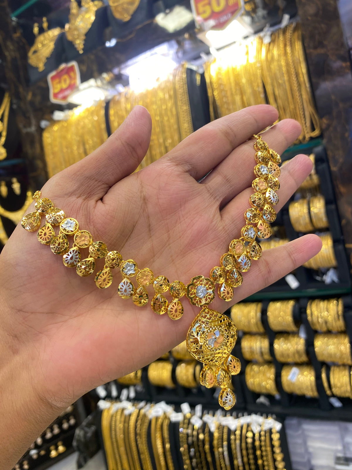 Turkish Style Neck Set Tri Mix - Gold Plated