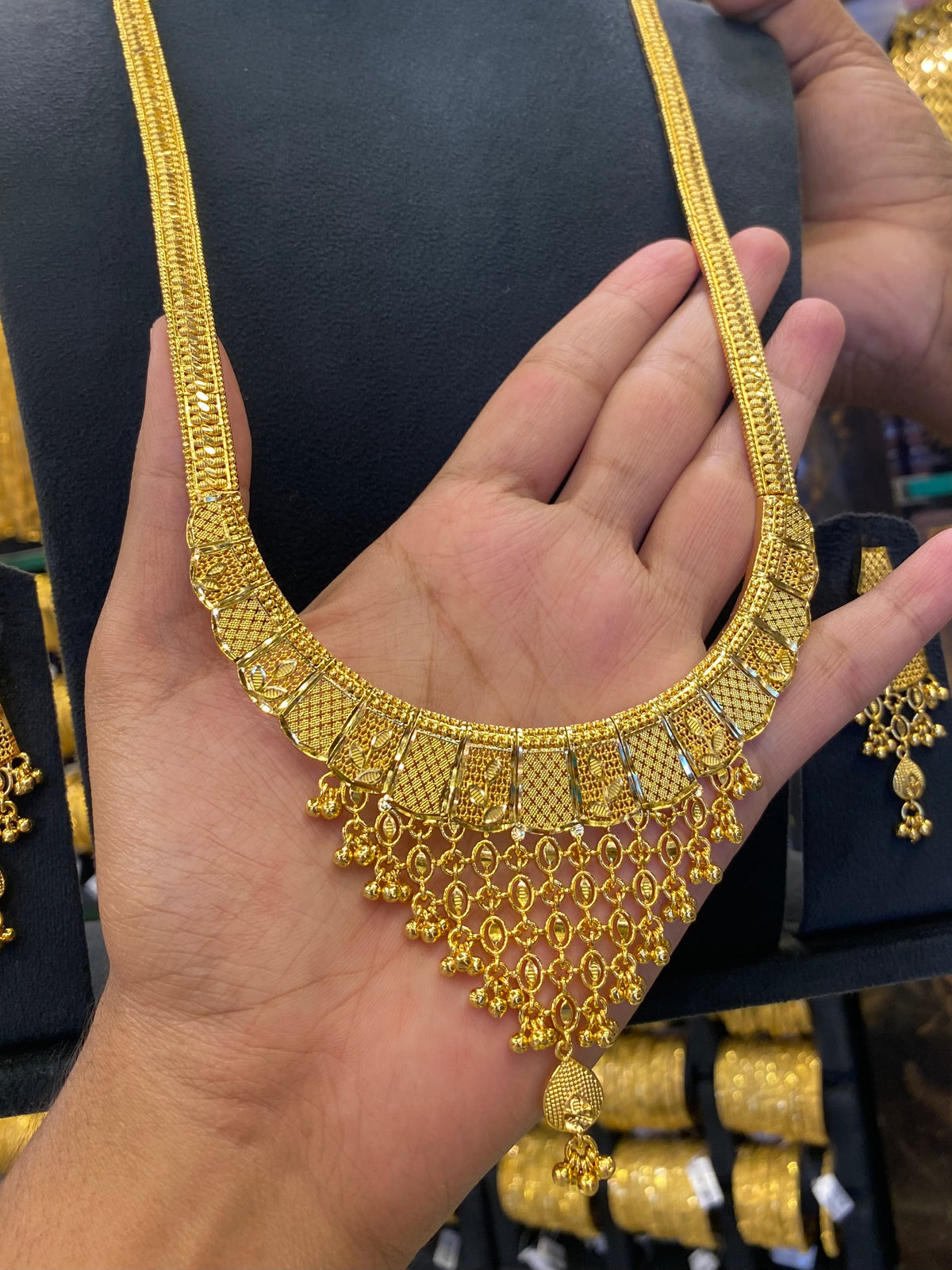 Calcutta Style Heavy Long Set Full Gold Plated