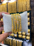 Gold plated Bangle Turkish style - tri colour 4pcs