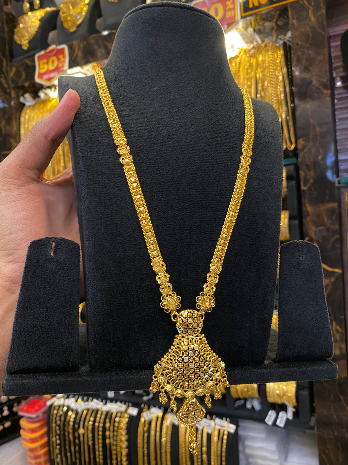 Indian Style Long Set Full Gold - Gold Plated