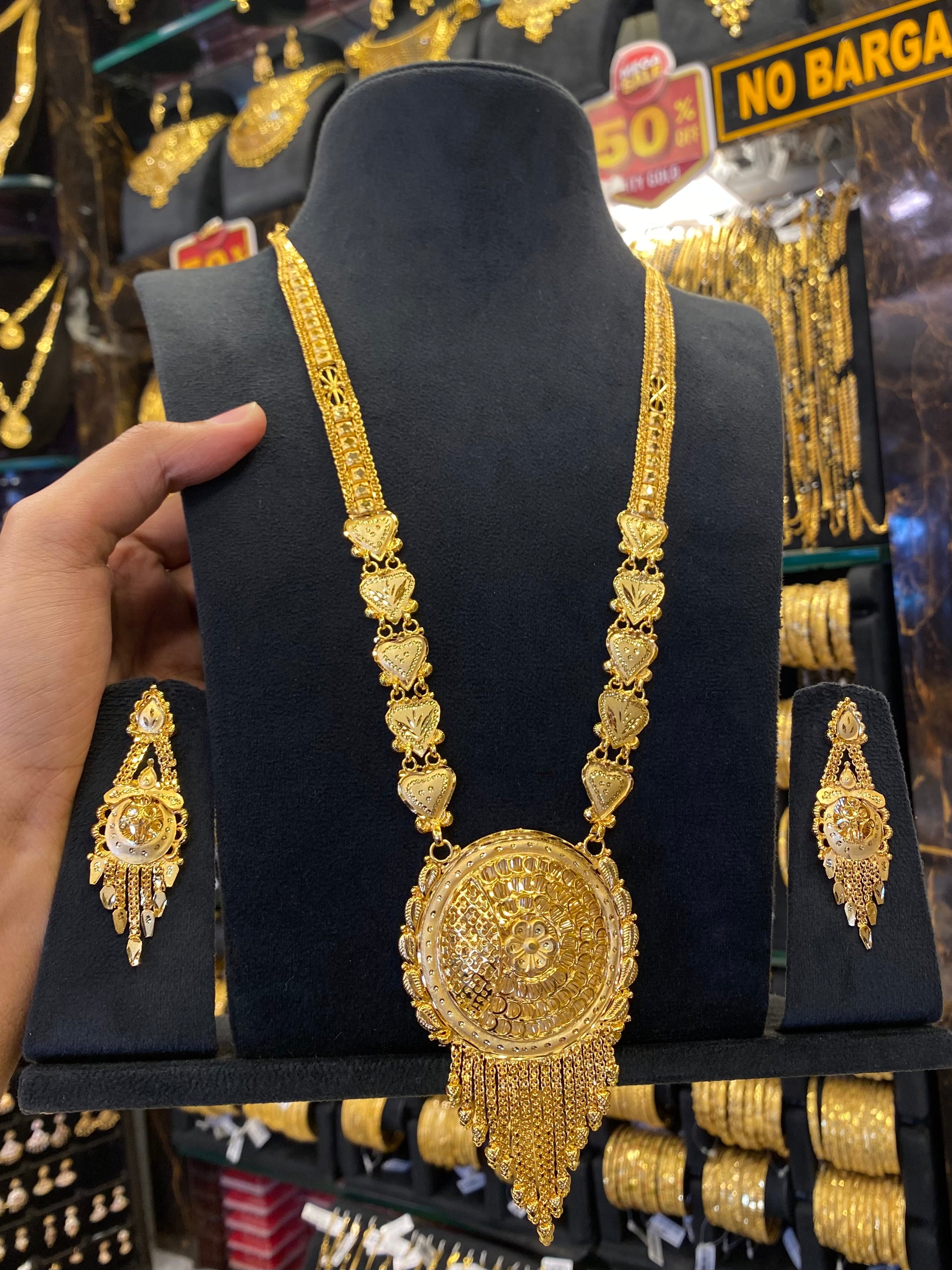 Calcutta Style Gold Plated Long Set