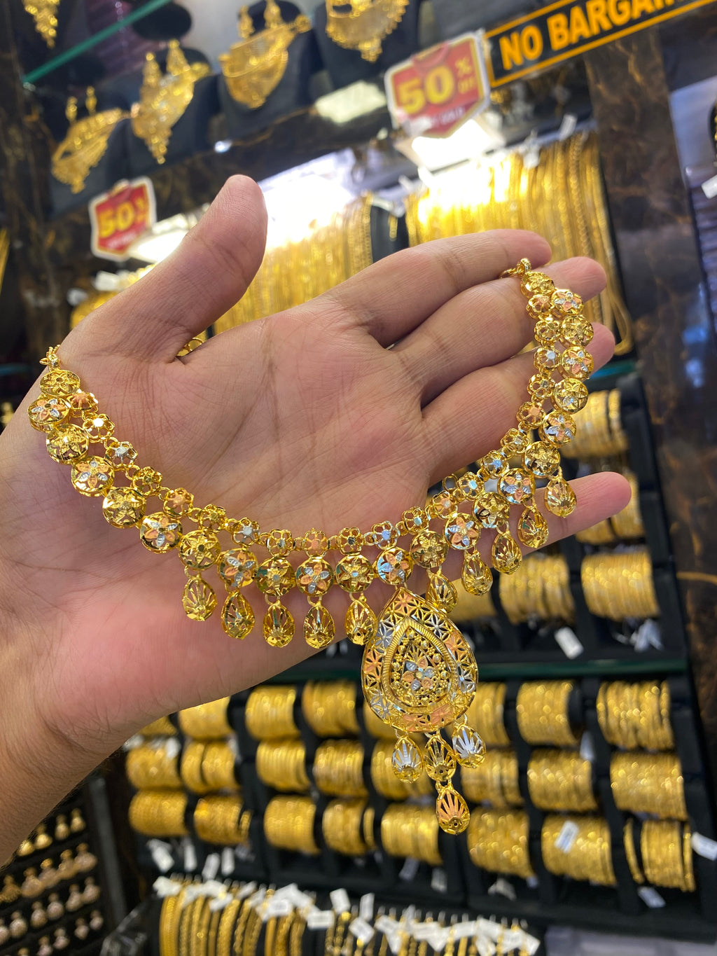 Turkish Style Neck Set Tri Mix - Gold Plated