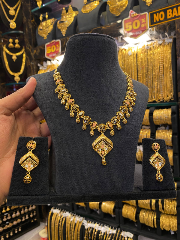 Turkish style neck set - Tri colour
