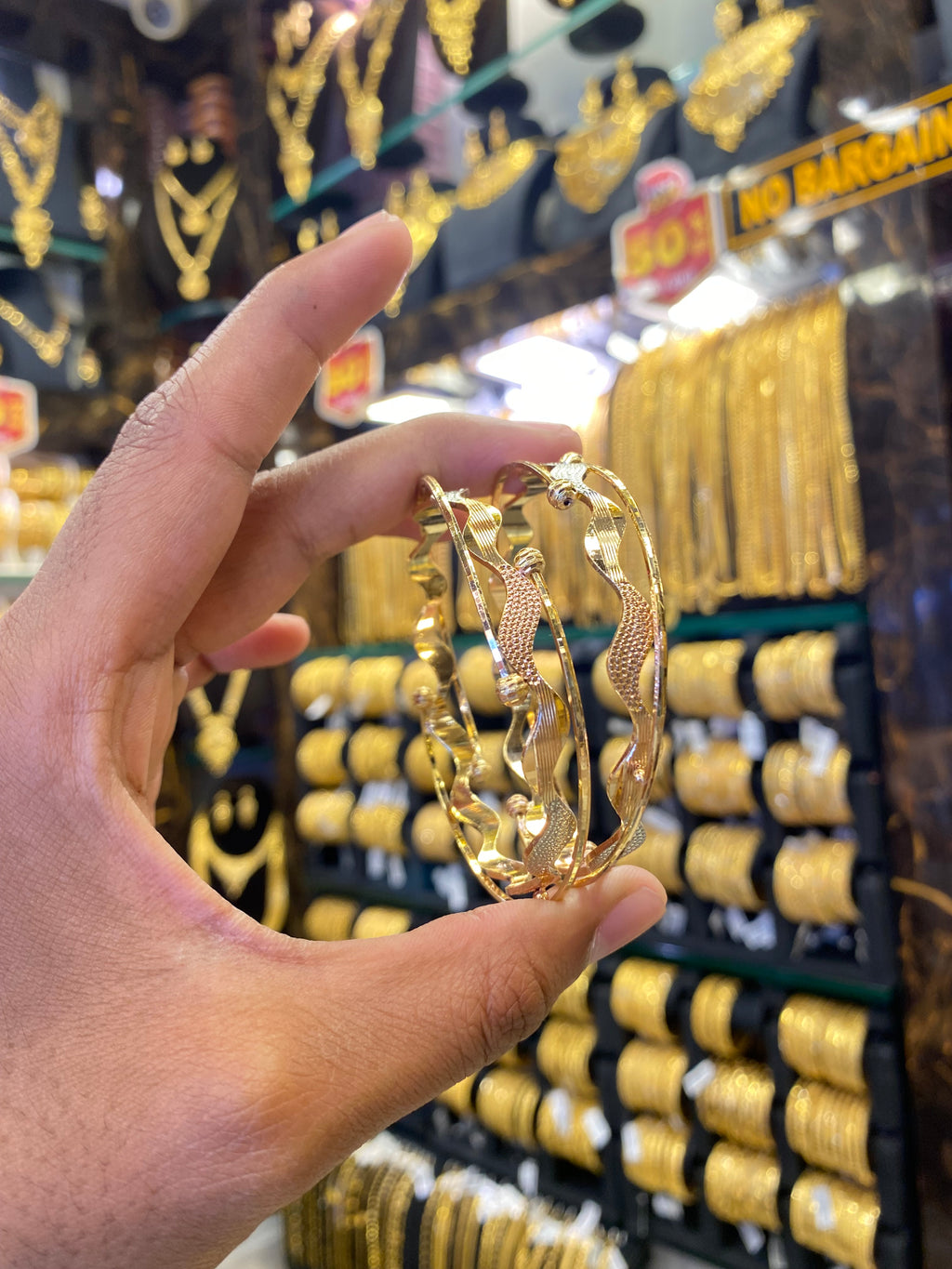 Arabic style bangles- Rhodium plated