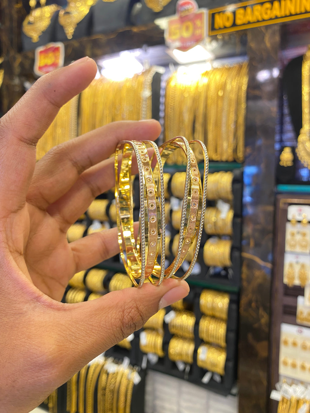 Arabic style bangle 2pcs - Square type