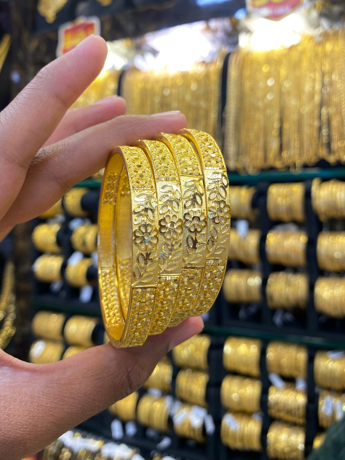 Gold plated Bangle set of 4