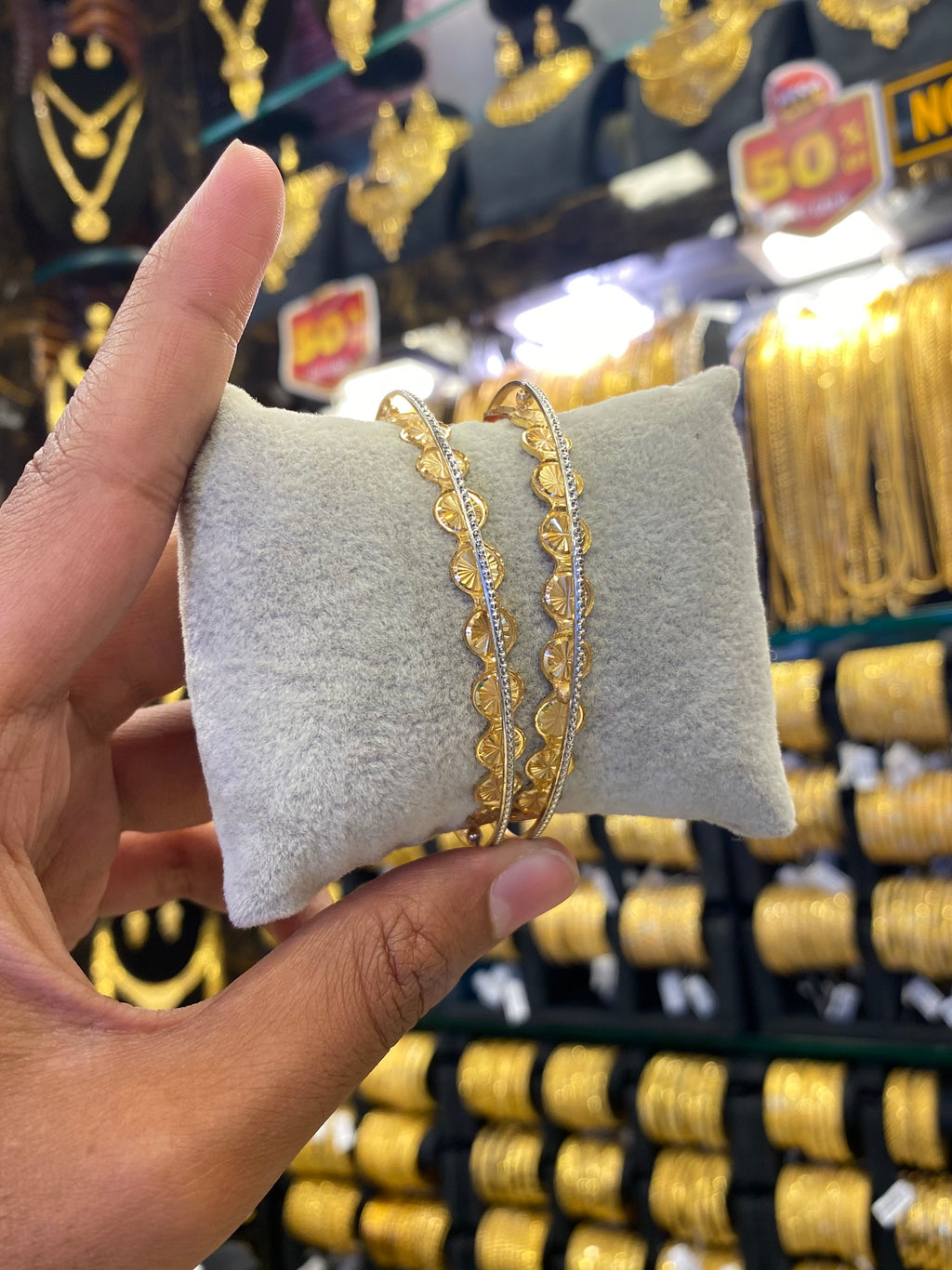 Arabic Style Bangle 2Pcs - Size 2.6 Only