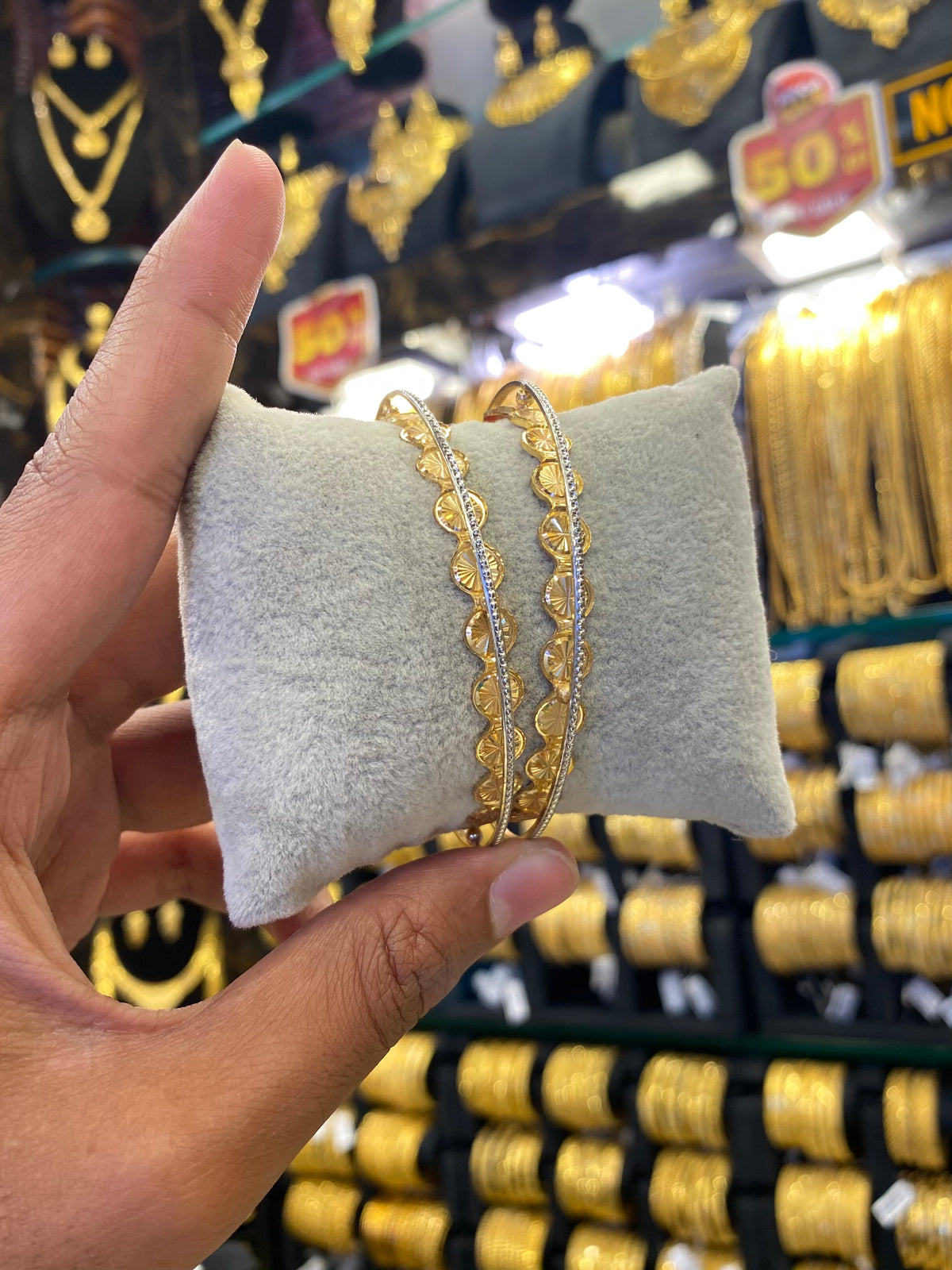 Arabic Style Bangle 2Pcs - Size 2.6 Only