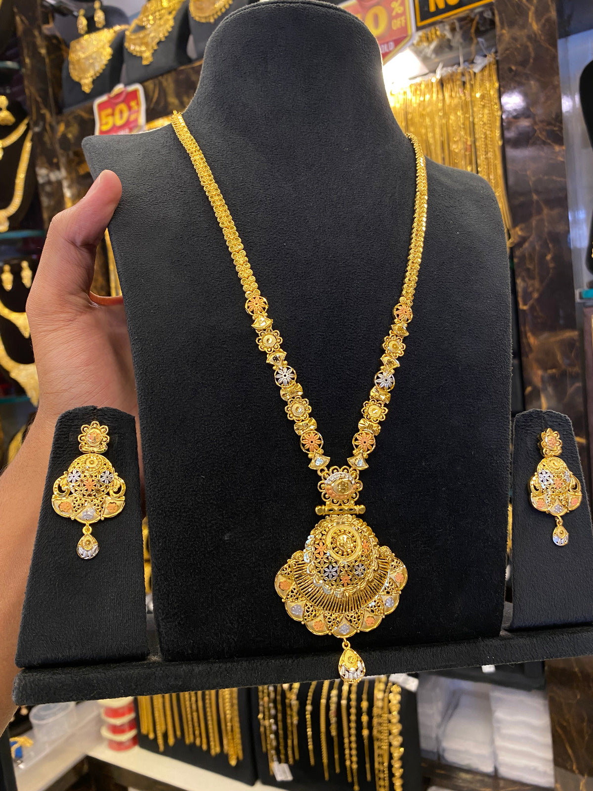 Calcutta Style Long Set Tri Mix - Gold Plated
