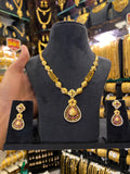 Statement Neck Set Cz Multi Stone - Gold Plated