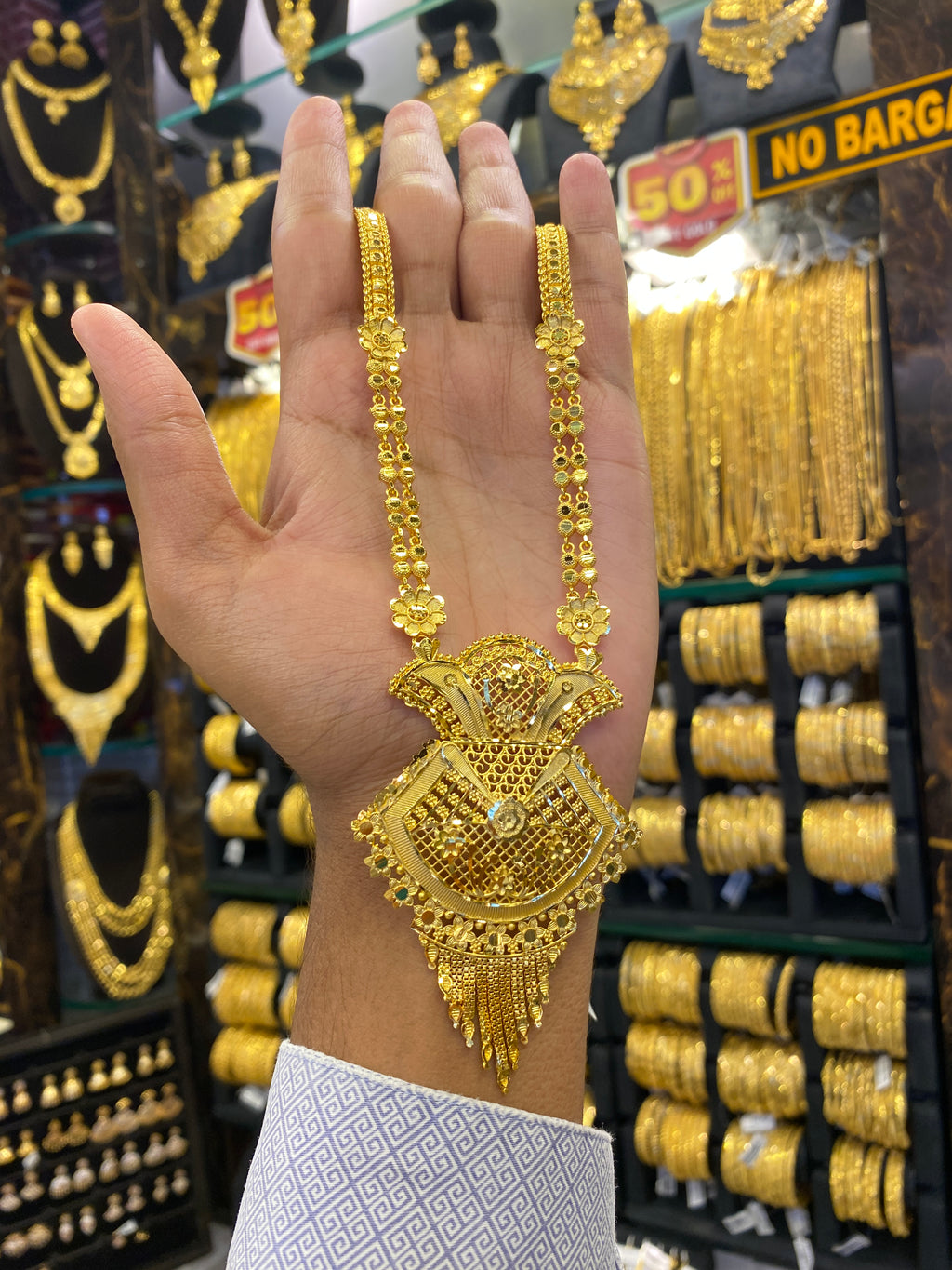 Indian Style Long Set Full Gold - Gold Plated