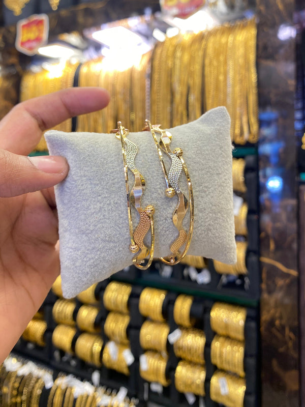 Arabic style bangles- Rhodium plated