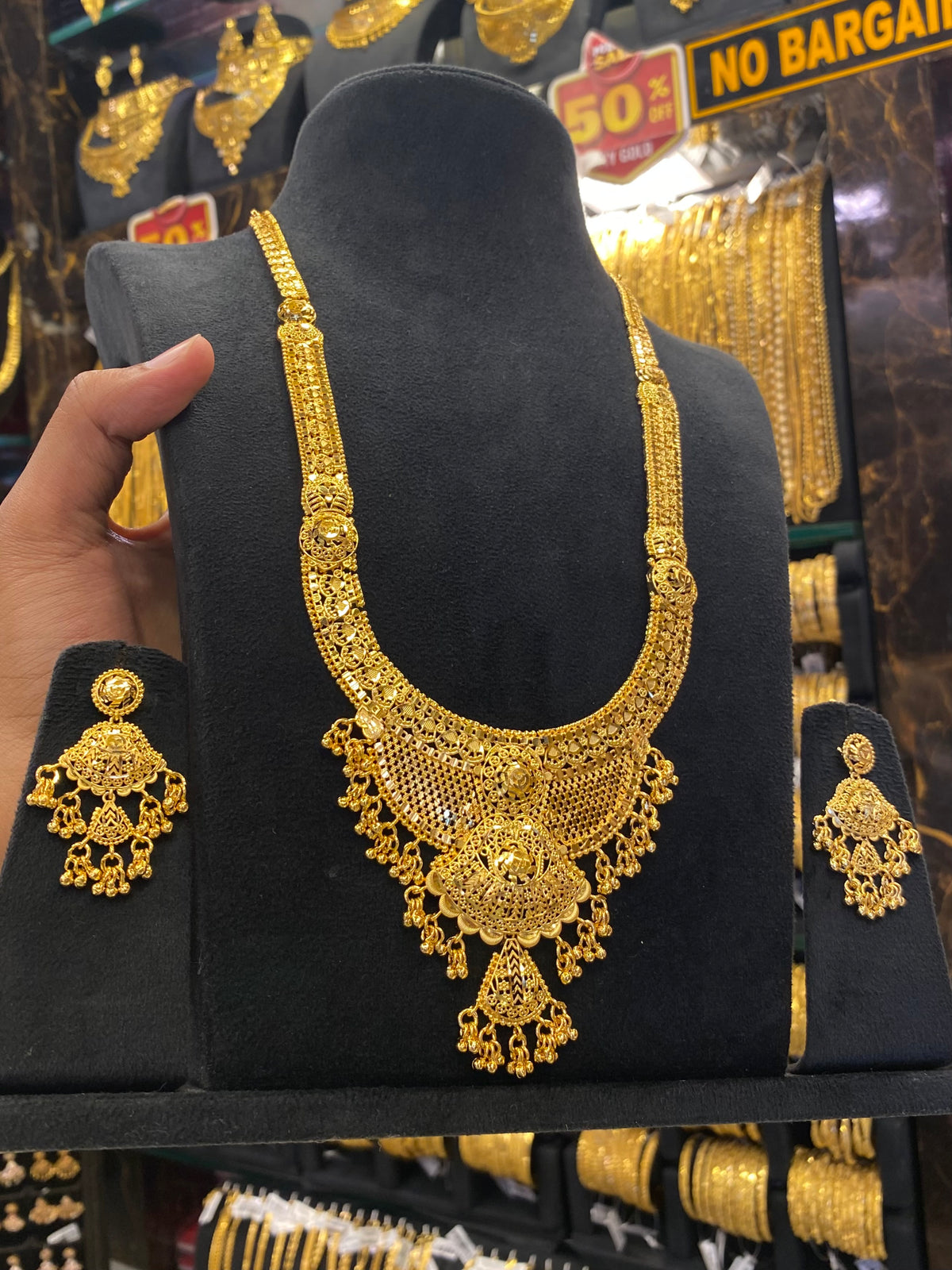 Calcutta Style Heavy Long Set Full Gold - Gold Plated