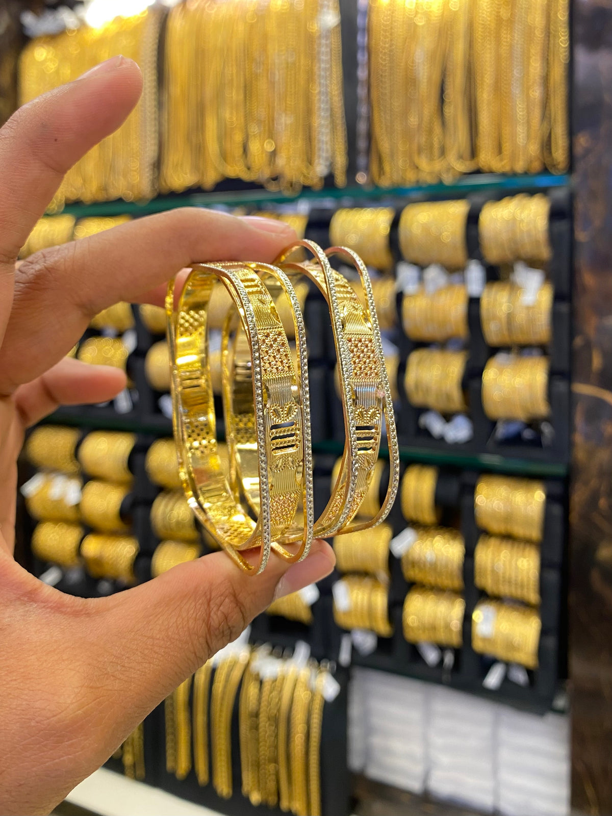 Arabic style bangle 2pcs - Square type
