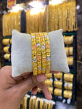 Gold plated Bangles Floral type - 4pcs Tri colour