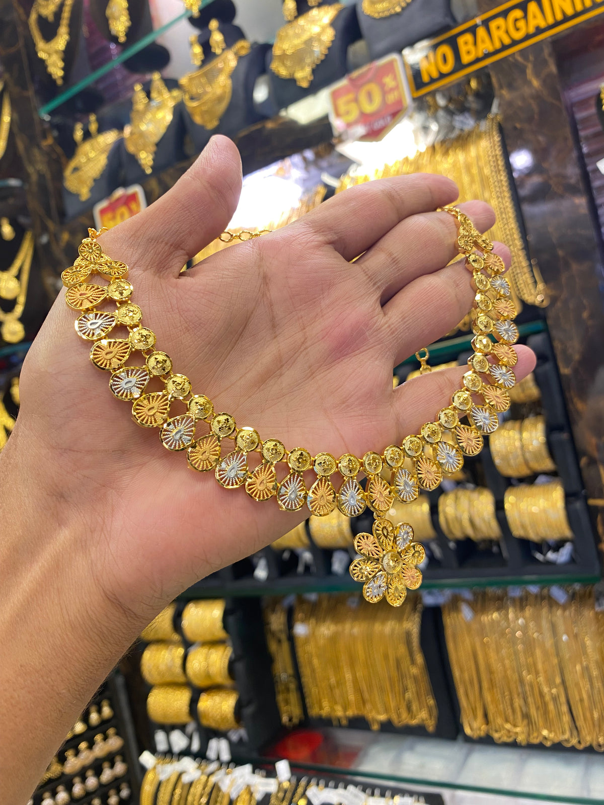 Turkish Style Neck Set Tri Mix - Gold Plated