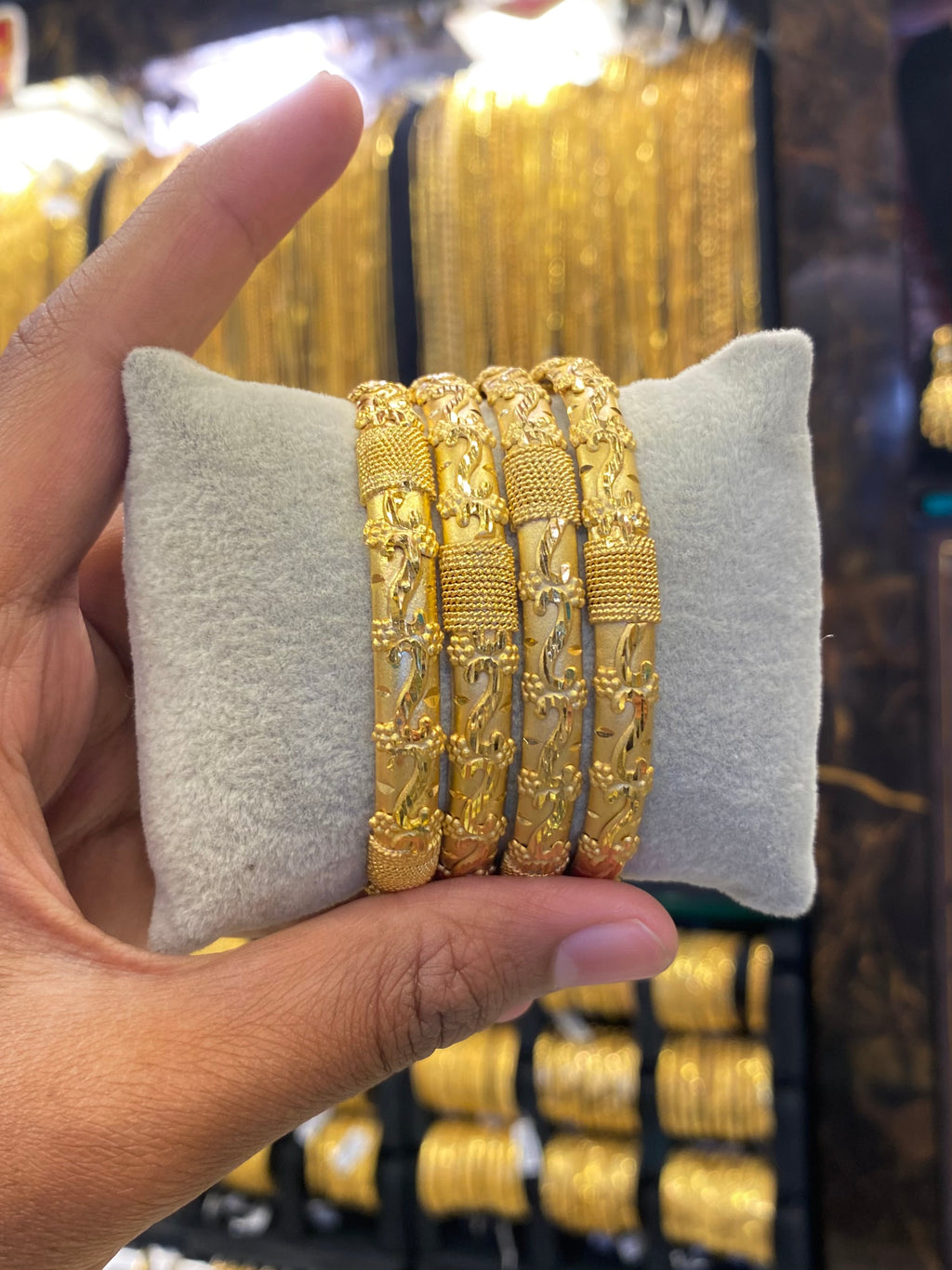 Gold Plated Bangle 4Pcs Full Gold