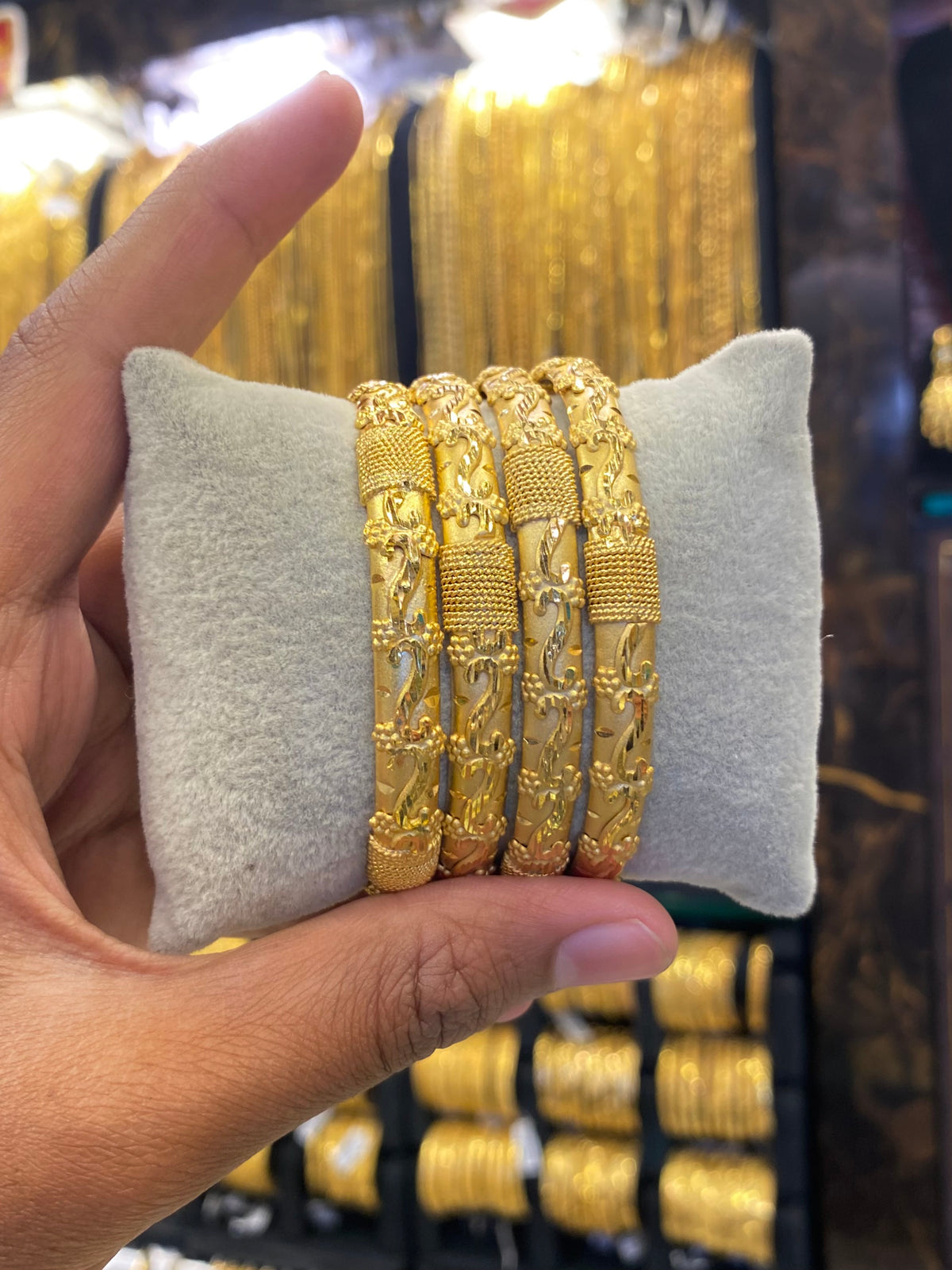 Gold Plated Bangle 4Pcs Full Gold