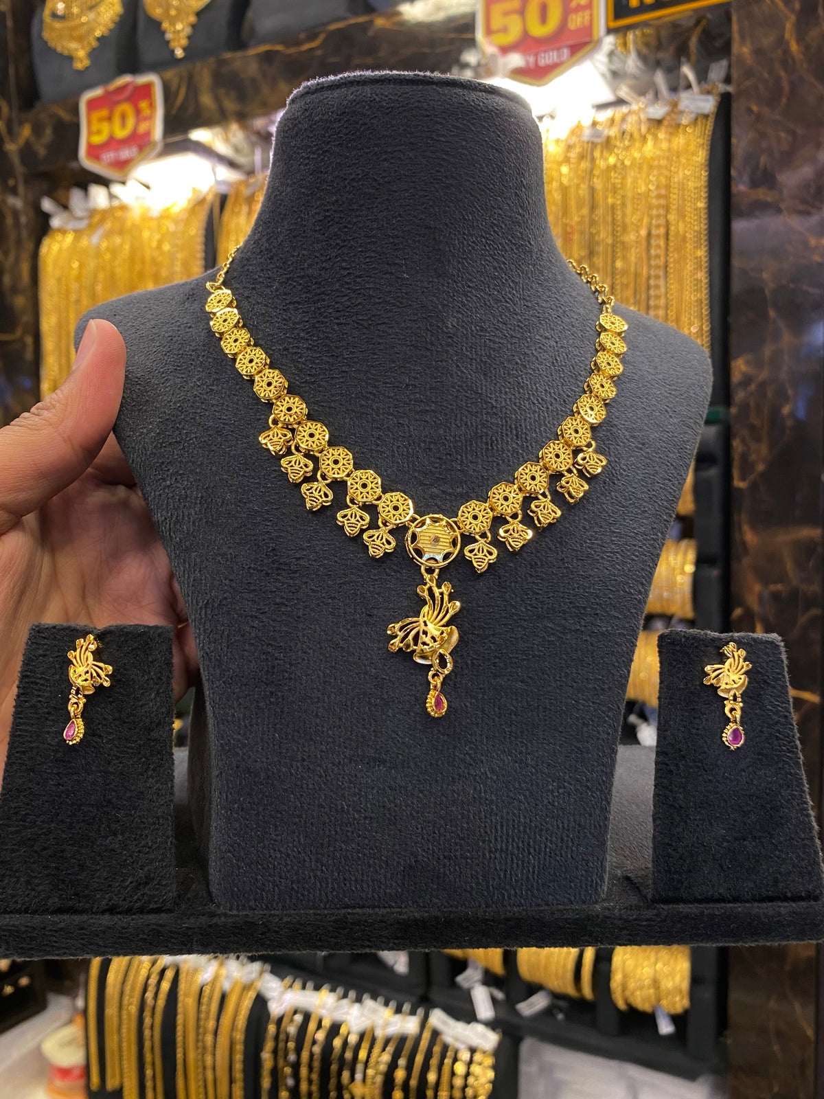 Turkish style neck set - Gold plated