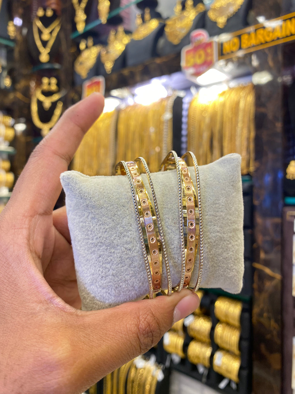 Arabic style bangle 2pcs - Square type