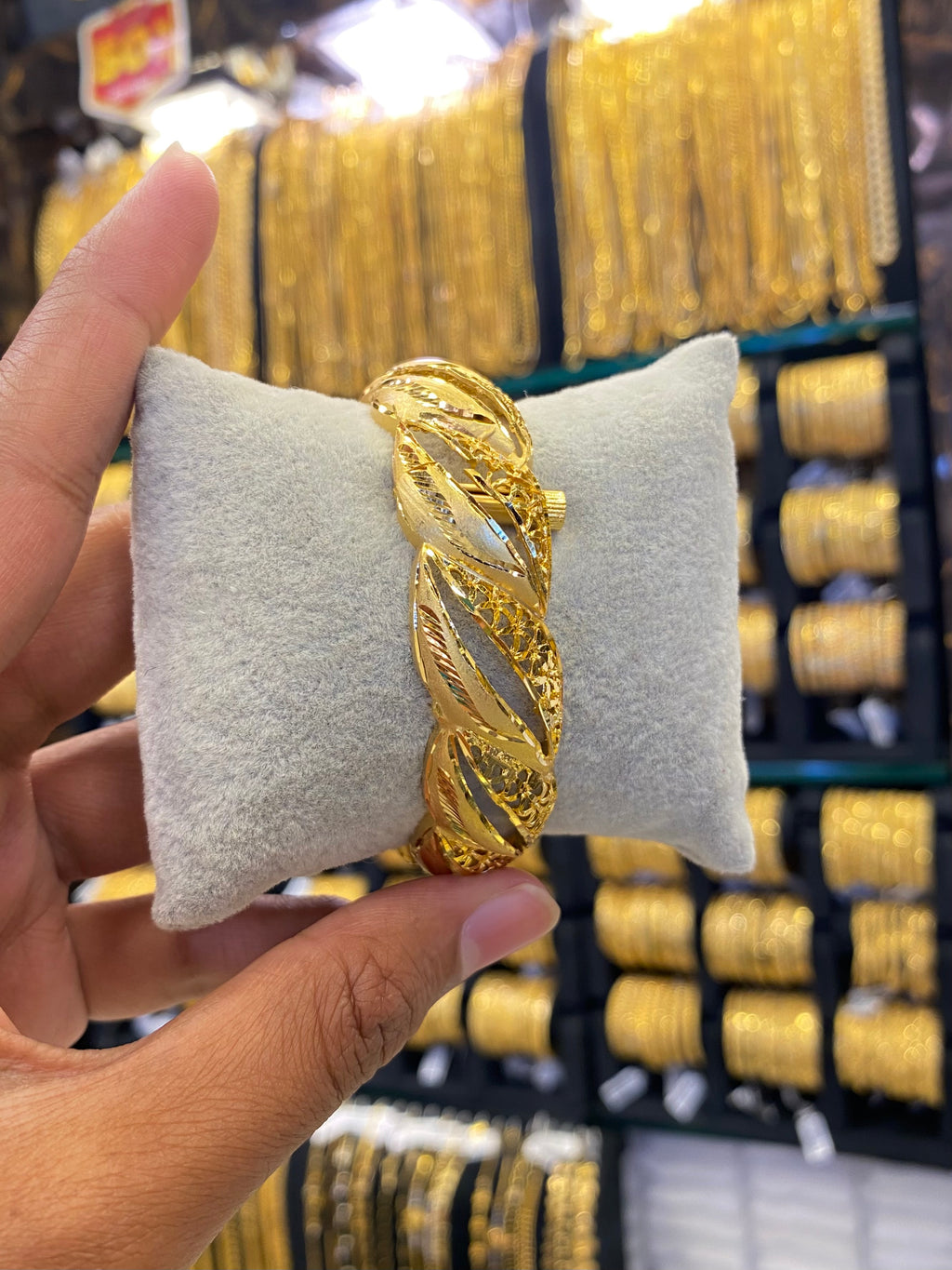 Gold Plated Kada Bangle Screw Type 1Pcs - Full Gold