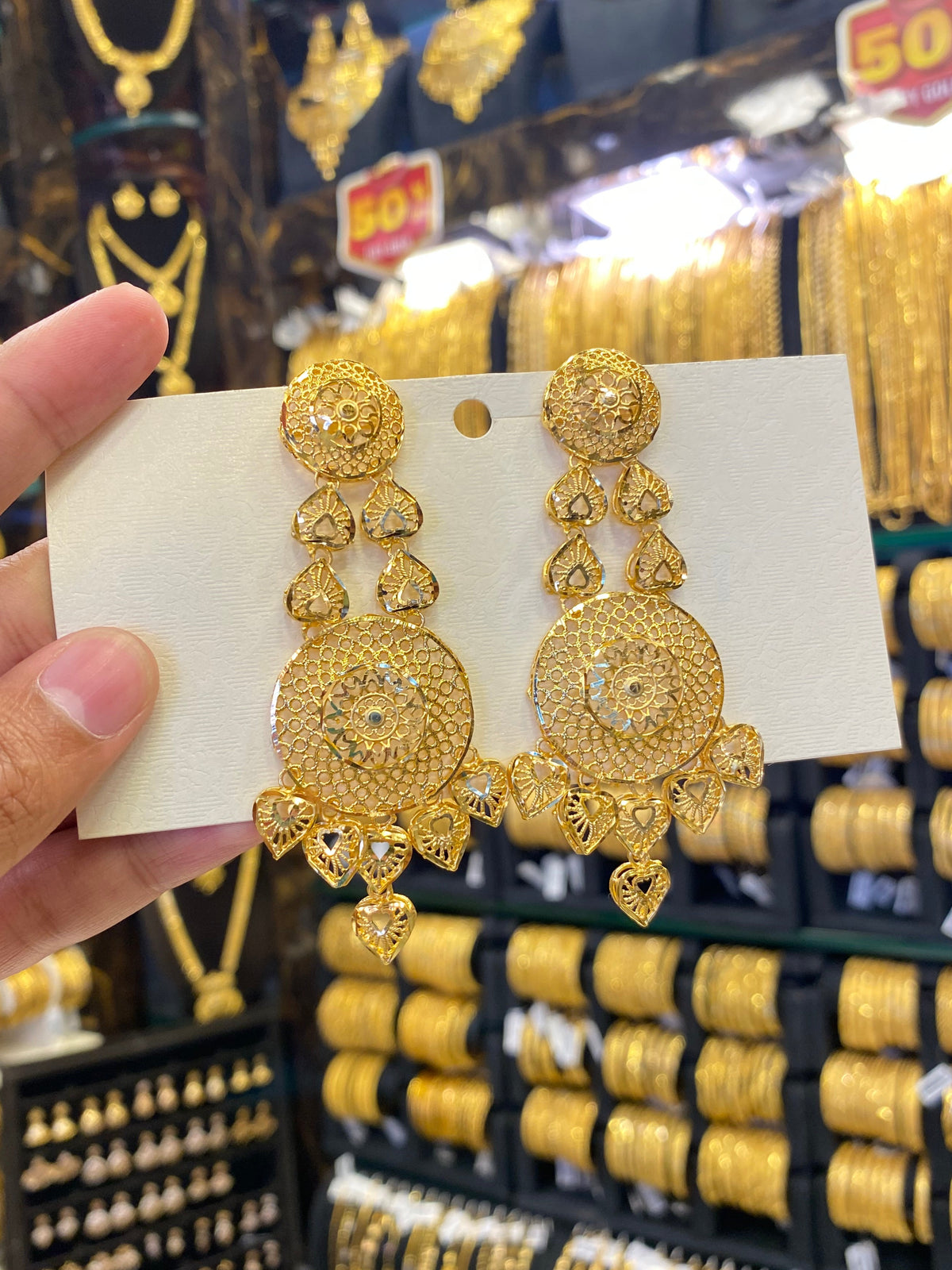Turkish Style Earrings Full Gold - Gold Plated