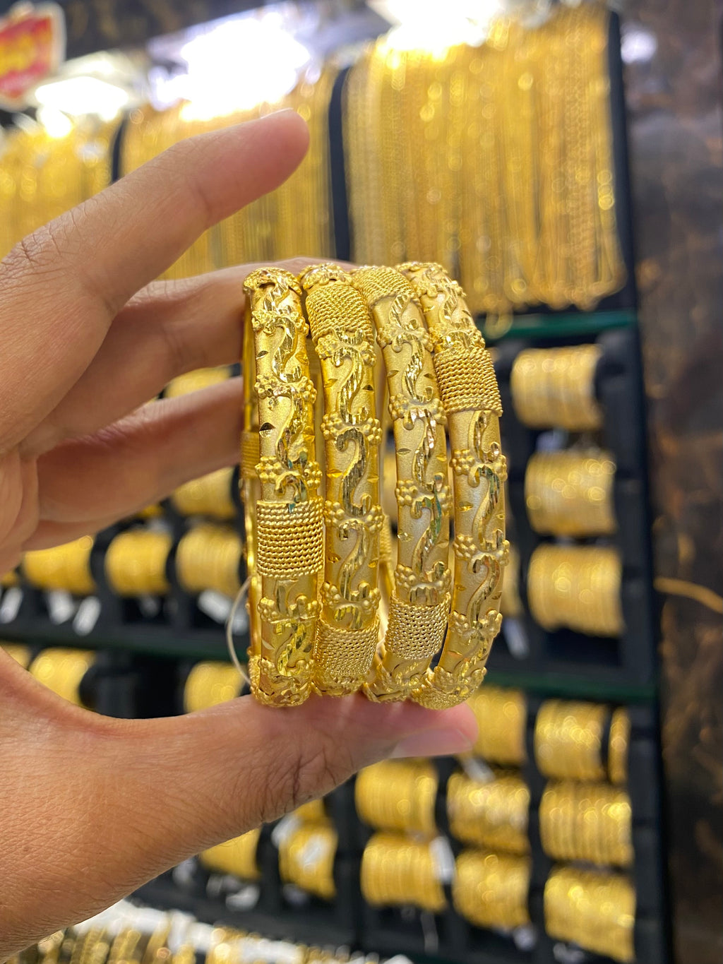 Gold Plated Bangle 4Pcs Full Gold