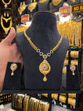 Statement Neck Set Cz Multi Stone - Gold Plated