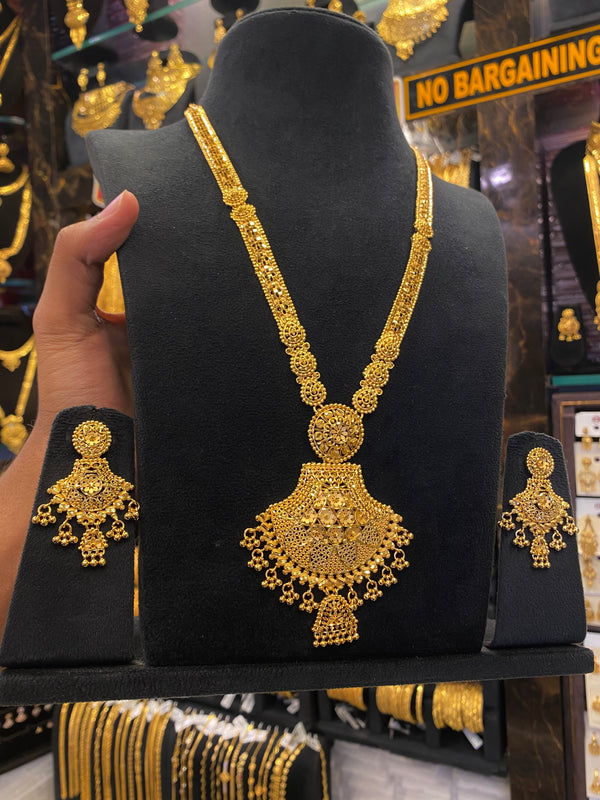 Calcutta style long/Haram set - Gold plated