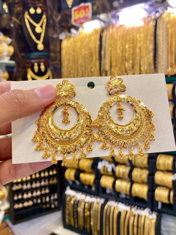 Chand Bali Big Size Earrings - Gold Plated