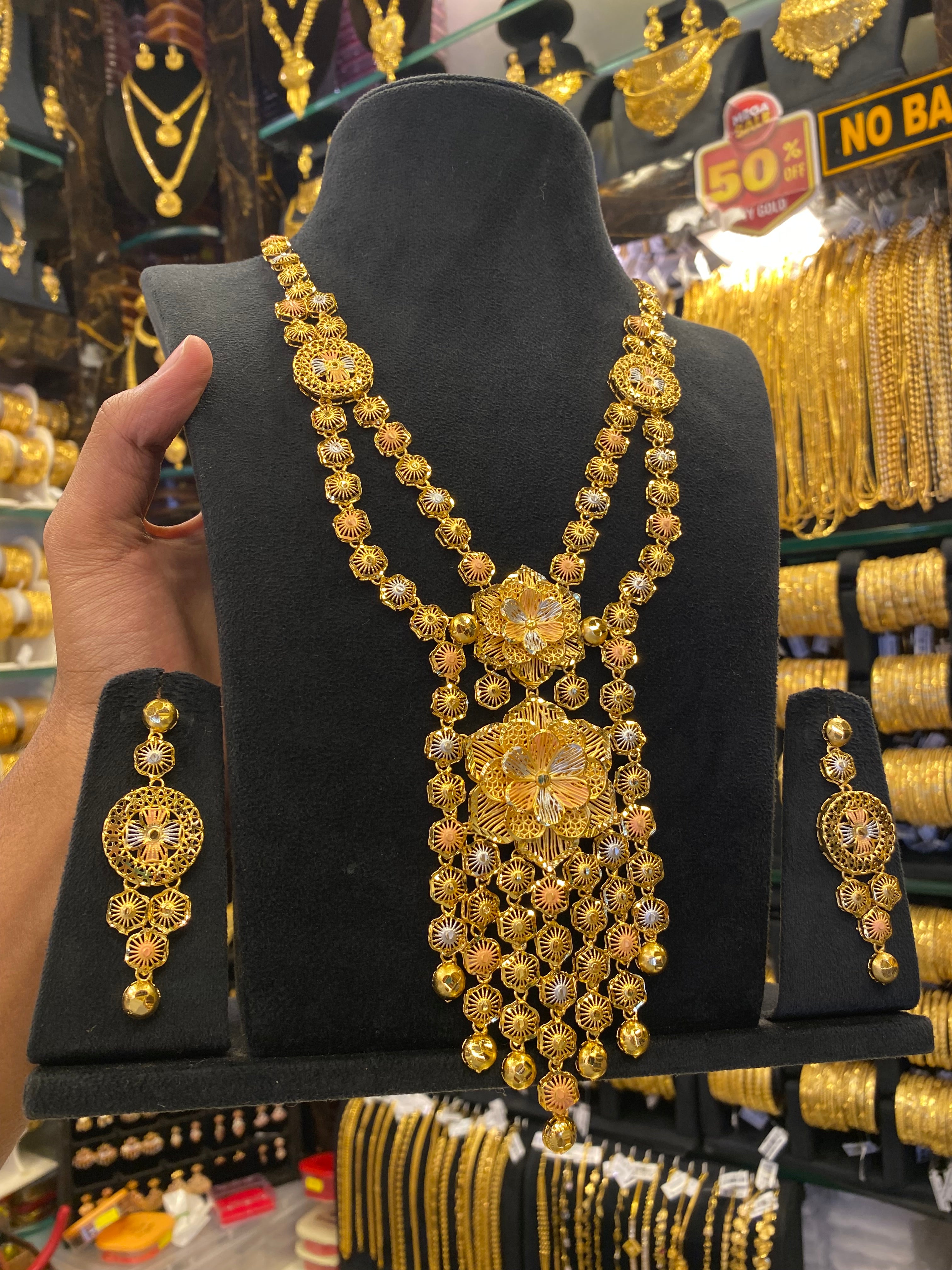 Turkish Style Long Tri Mix - Gold Plated