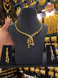 Statement Neck Set Cz Stone - Gold Plated