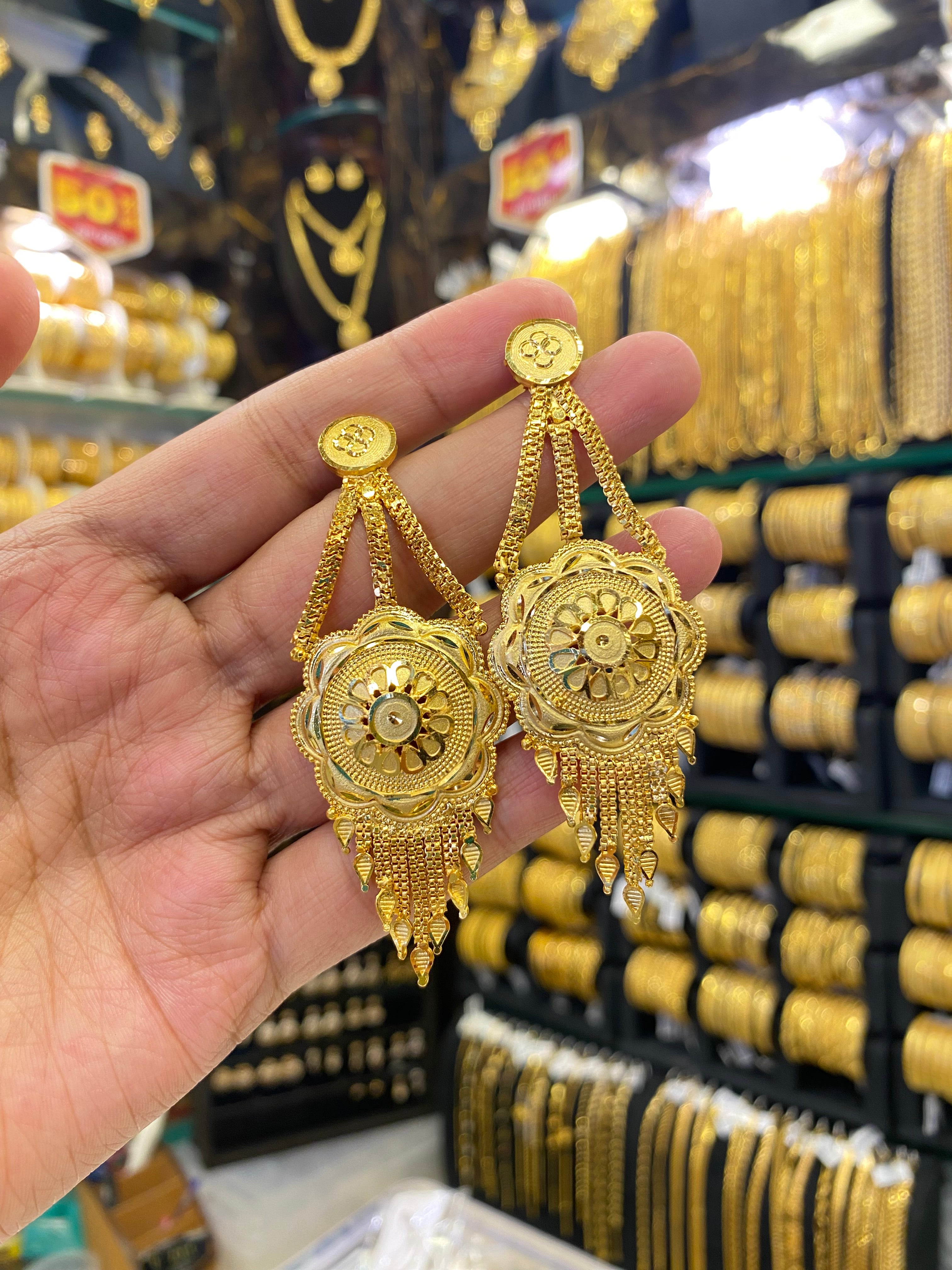 Calcutta Style Earrings - Gold Plated