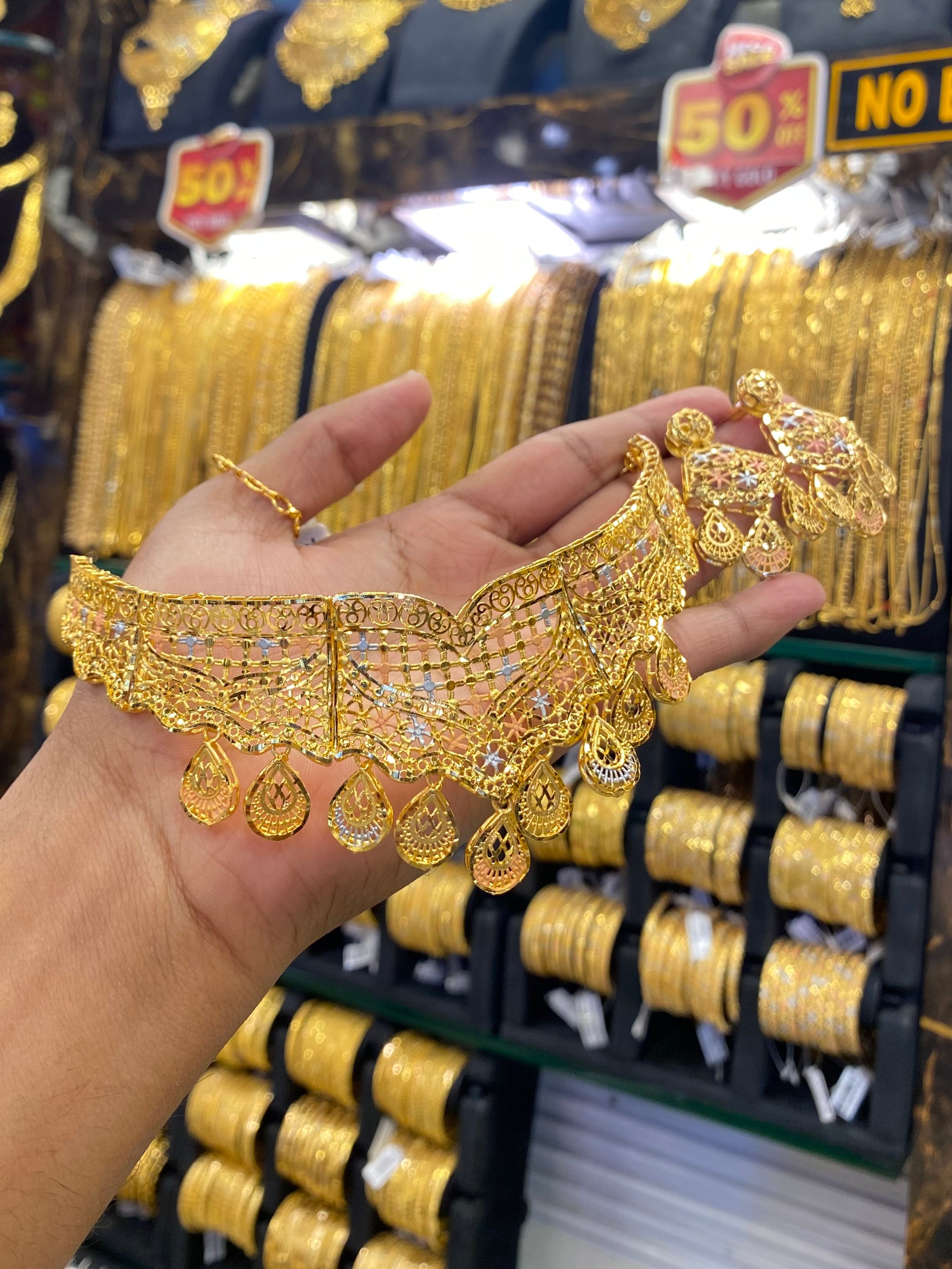 Gold Plated Turkish Choker Tri Mix