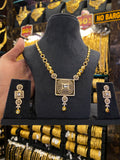 Statement Neck Set Cz Stone - Gold Plated