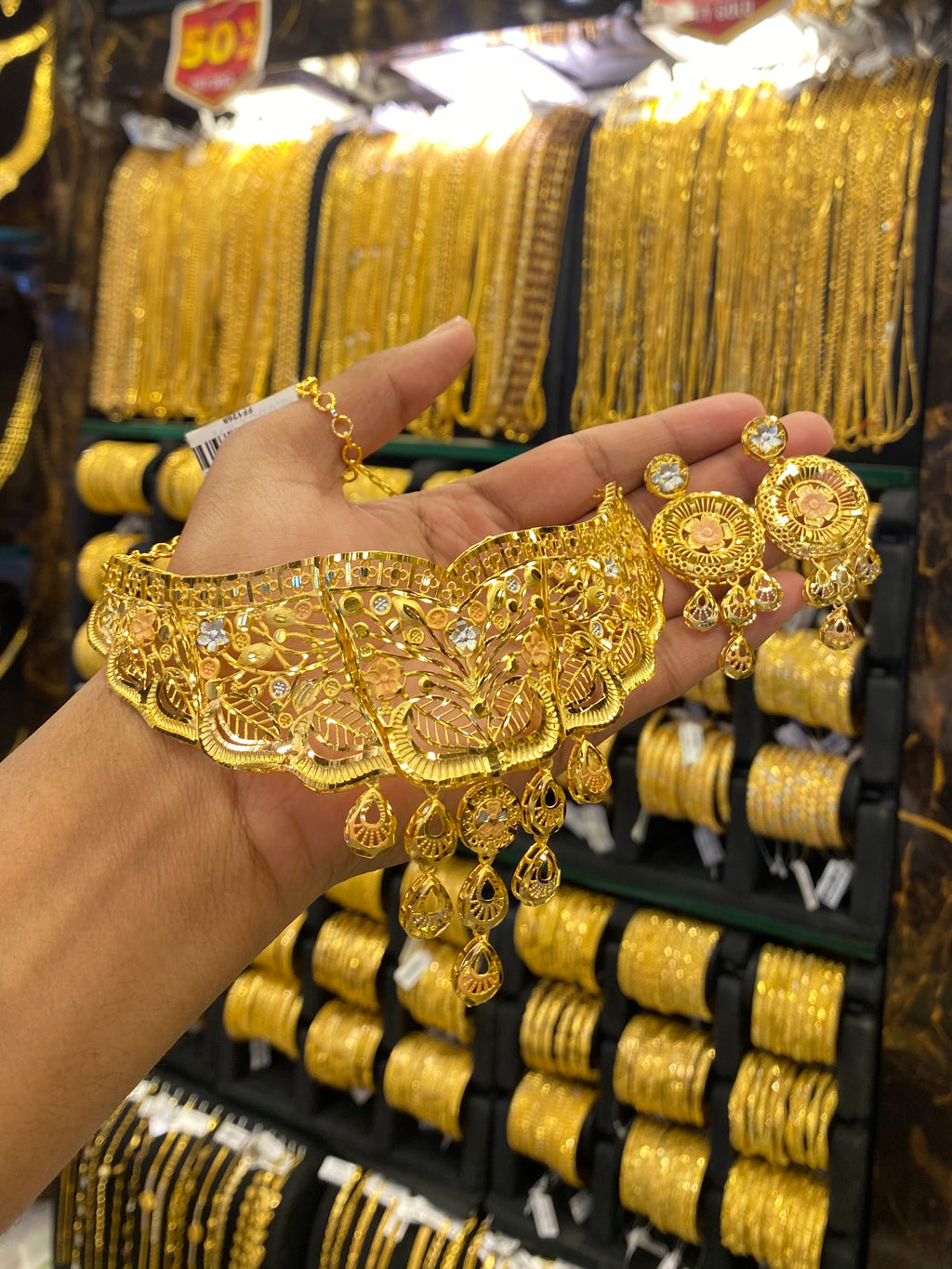 Gold Plated Turkish Choker Tri Mix