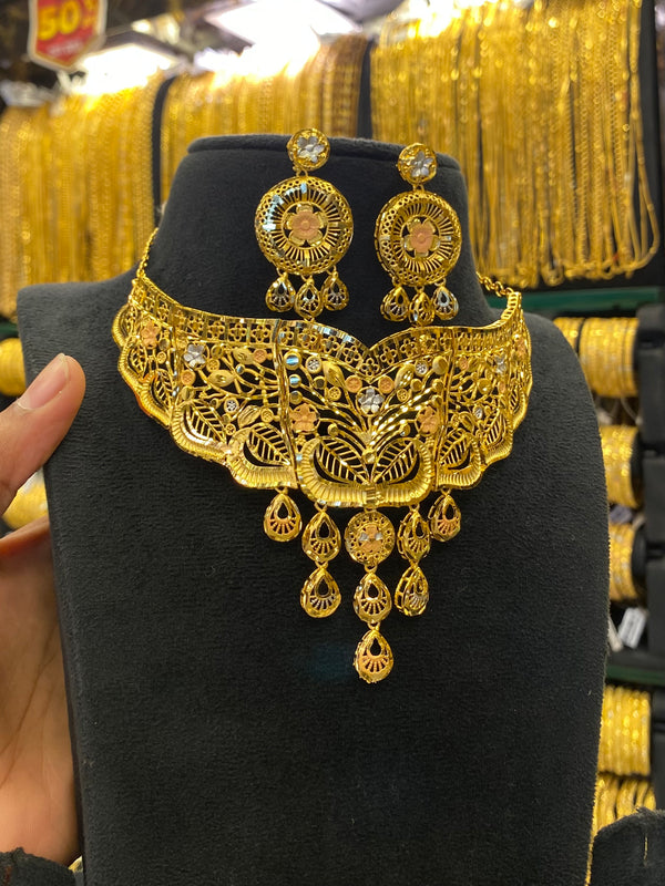 Gold Plated Turkish Choker Tri Mix