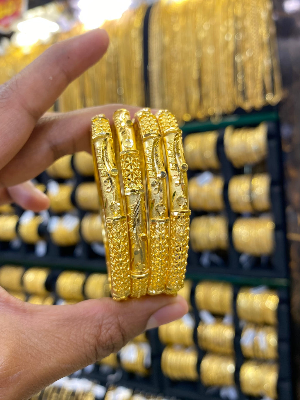 Gold plated Bangles set of 4