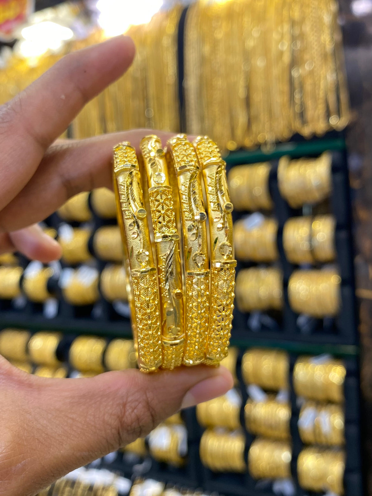 Gold plated Bangles set of 4