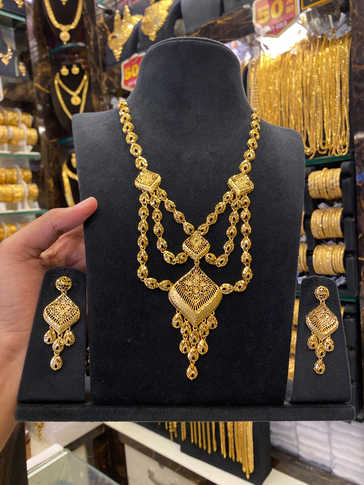 Turkish Style Long Set - Gold Plated
