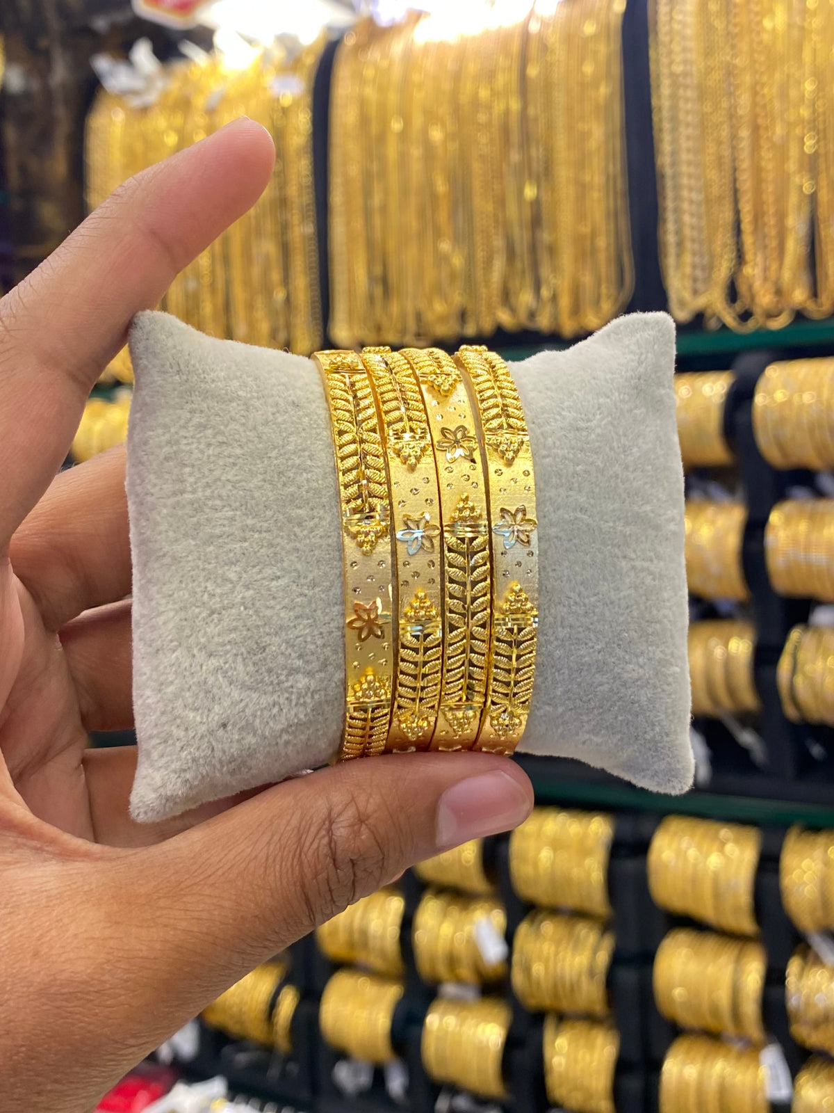 Gold Plated Bangle 4Pcs Full Gold