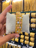 Gold Plated Kada Bangle Screw Type 1Pcs - Tri Mix