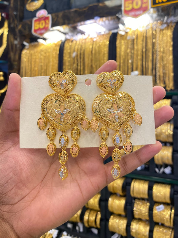 Turkish Style Earrings Tri Mix - Gold Plated