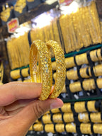 Gold Plated Bangle 2Pcs - Calcutta Style