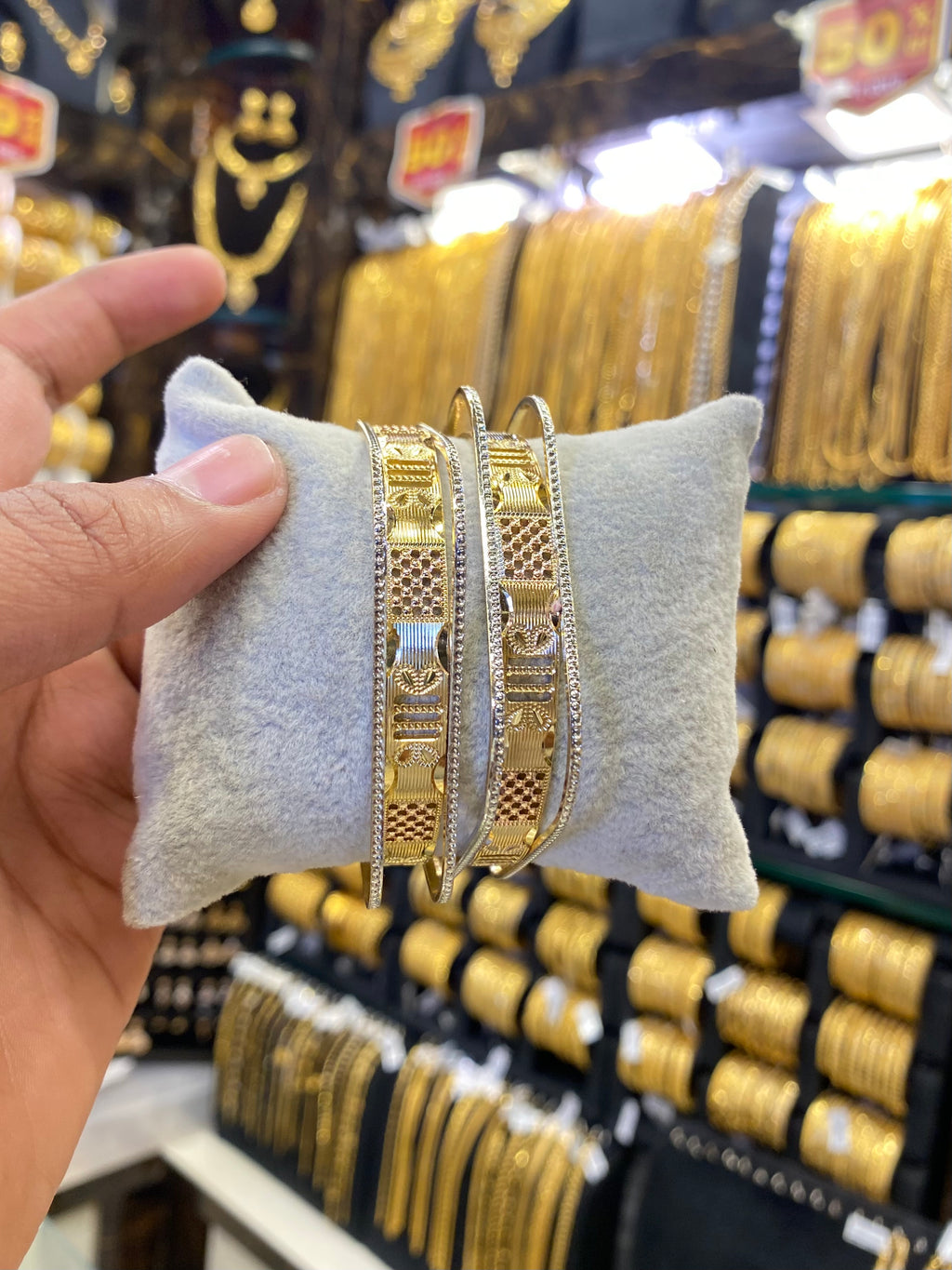 Arabic style bangle 2pcs - Square type