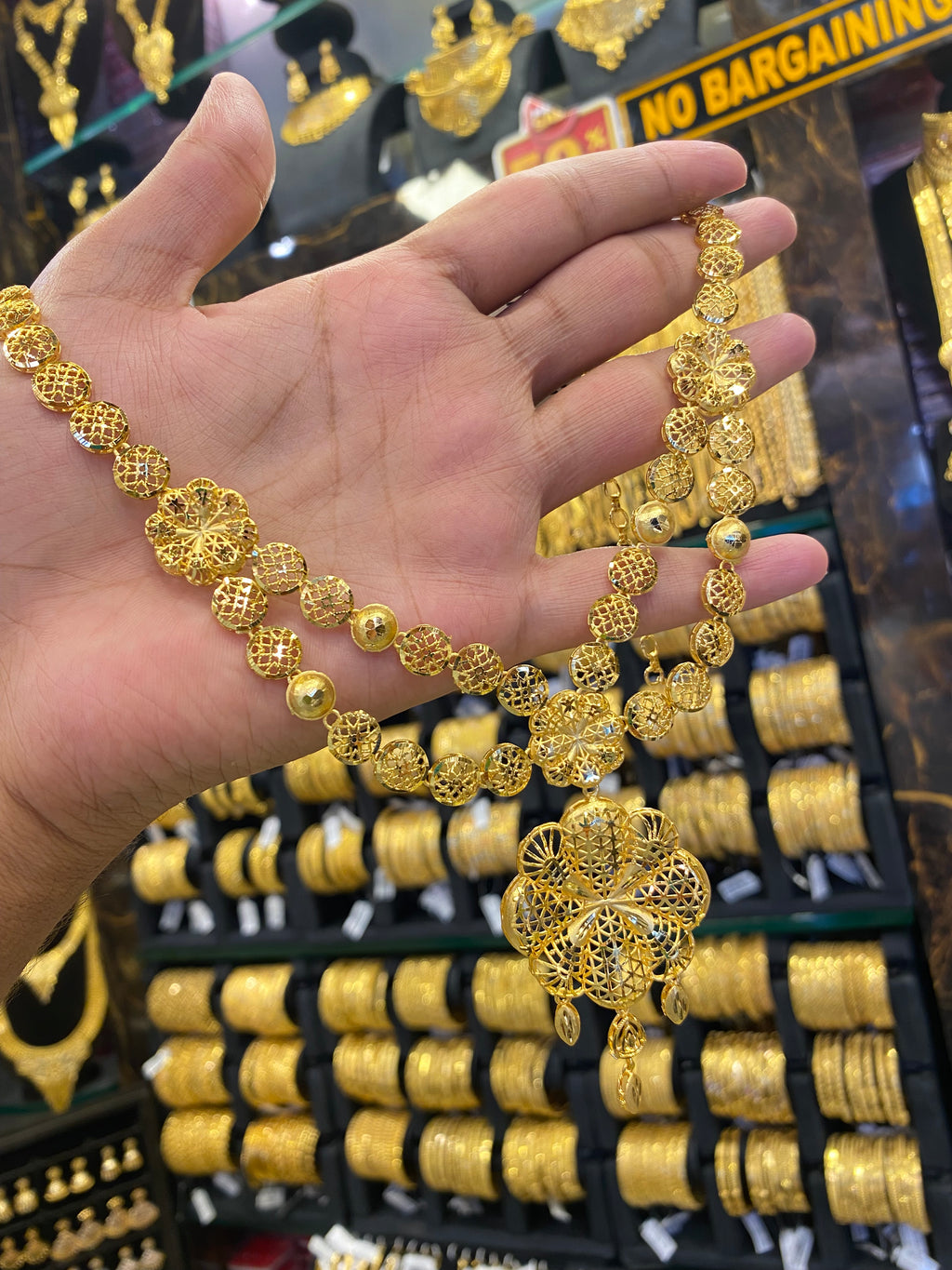 Turkish Style Neck Flowral Design - Gold Plated