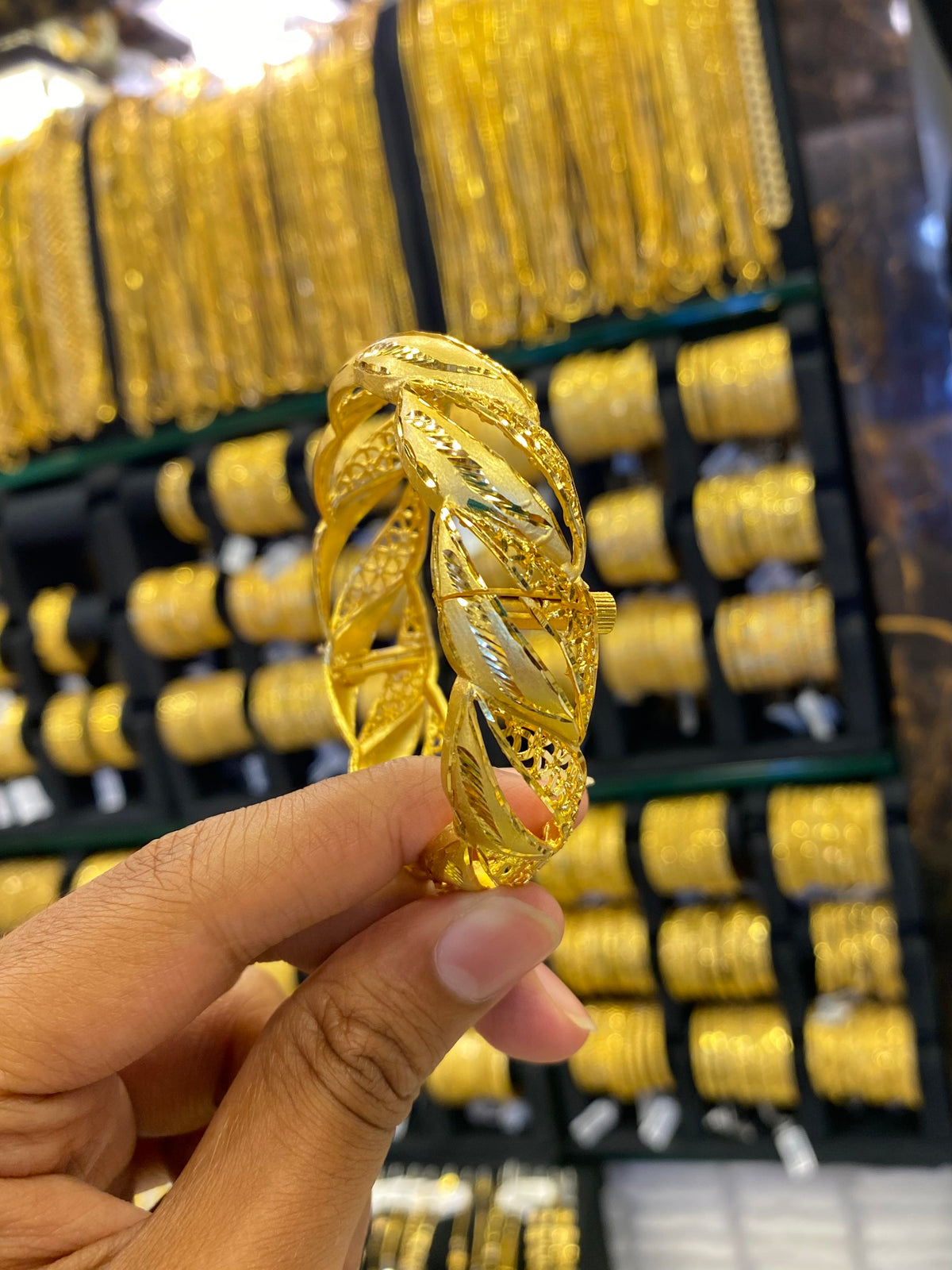 Gold Plated Kada Bangle Screw Type 1Pcs - Full Gold