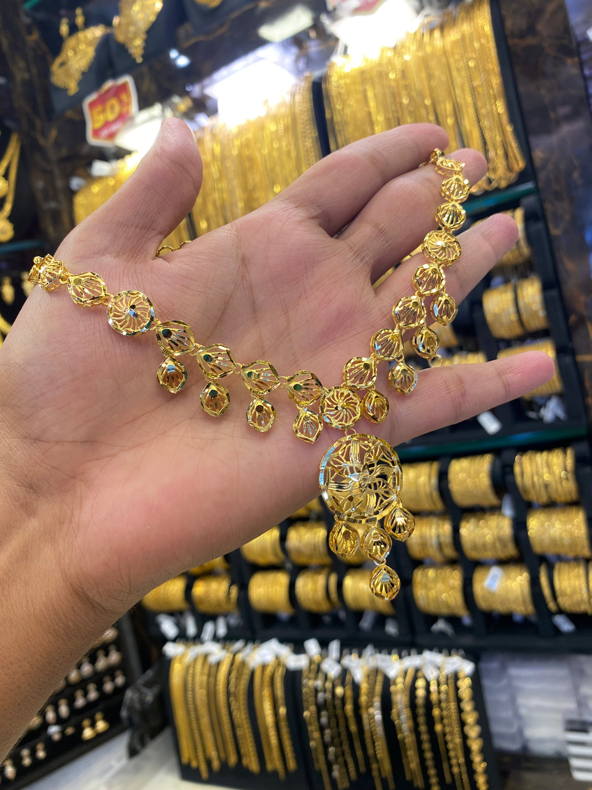 Turkish Style Neck Set Full Gold - Gold Plated