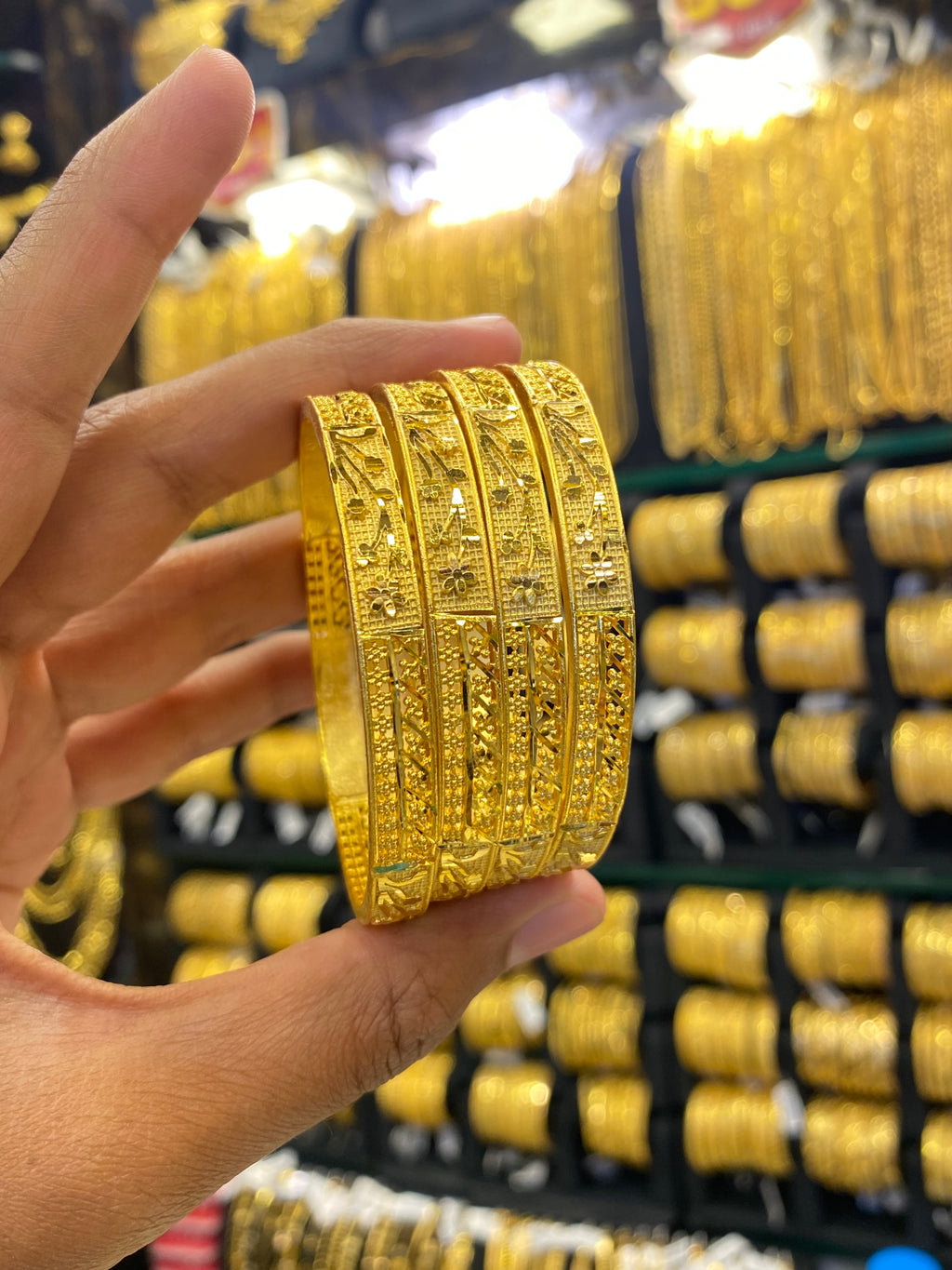 Gold Plated Bangle 4Pcs Full Gold